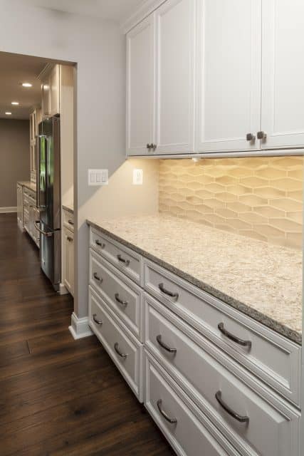 butlers pantry with added cabinet storage