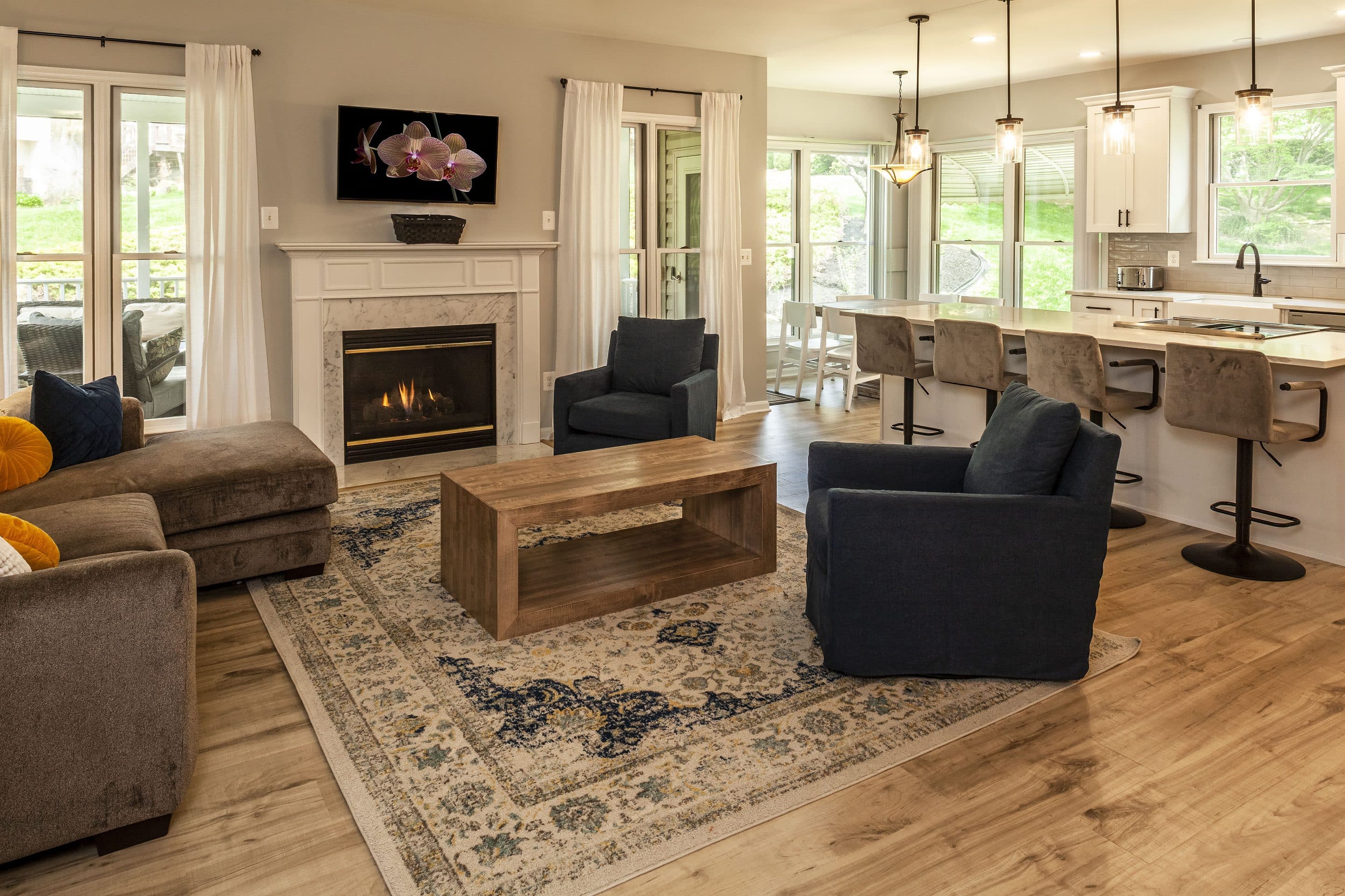 open concept living room and kitchen