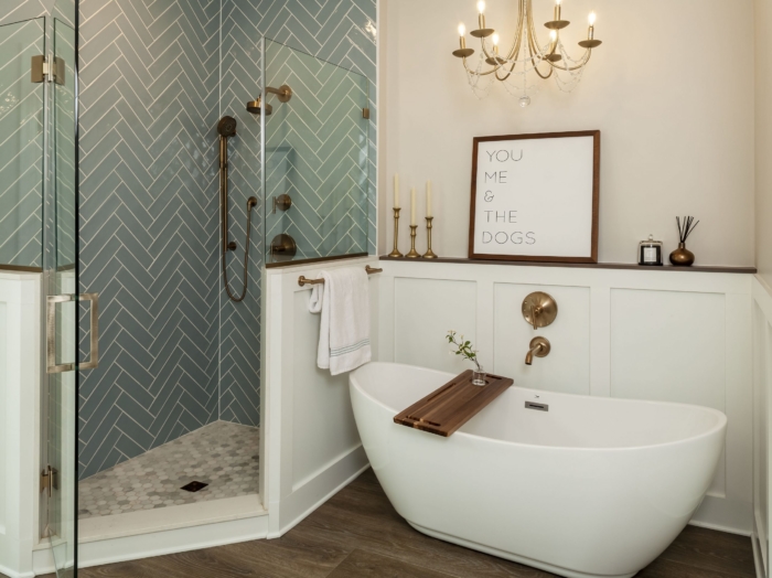bathroom retreat walk in shower and soaking tub