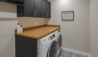convenient yet hidden laundry room for ease