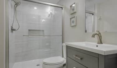 guest full bath in basement in law apartment