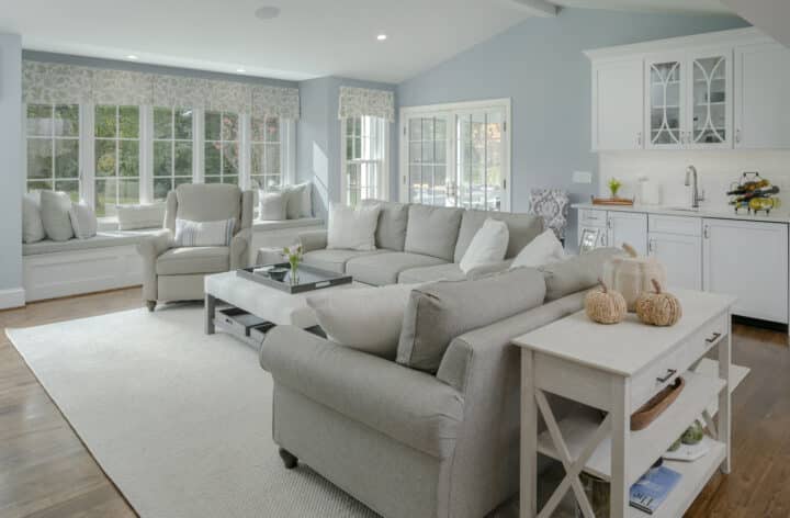 airy and bright open living room