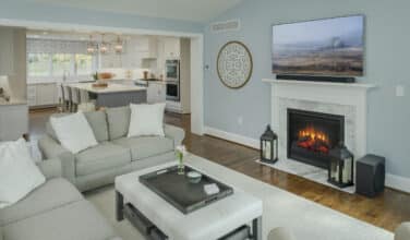 living area open to the kitchen