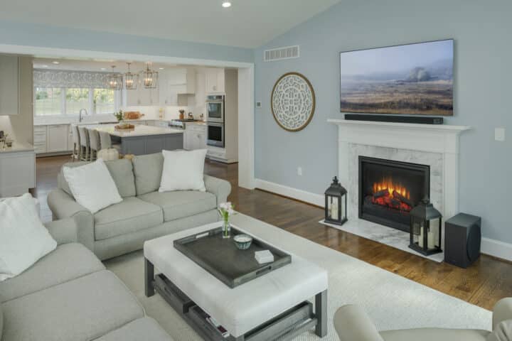 living area open to the kitchen