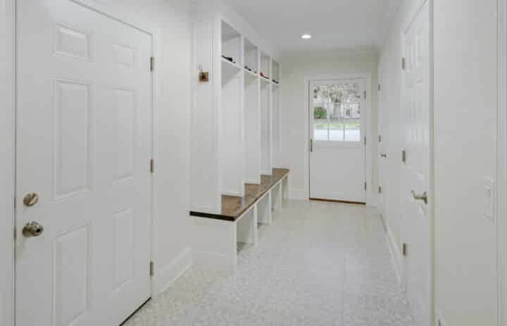 beautiful entry for the home from the drive way with plenty of storage