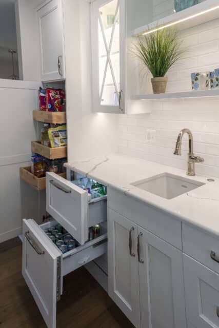 refrigerated beverage drawers in wet bar