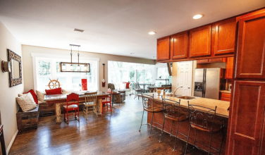 view of kitchen from front door