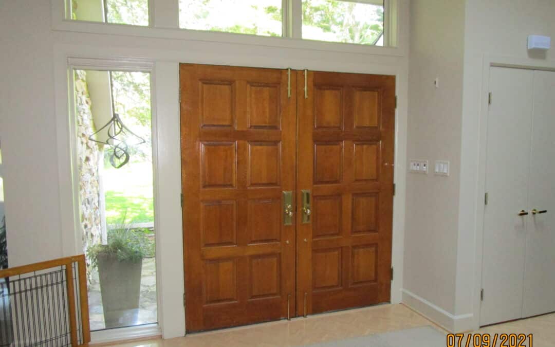 double-swing four-lite front door