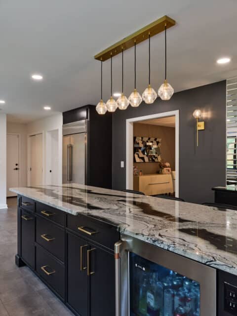 wildly modern black and white granite countertops