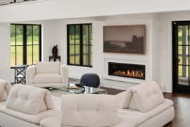 contemporary living room, open concept