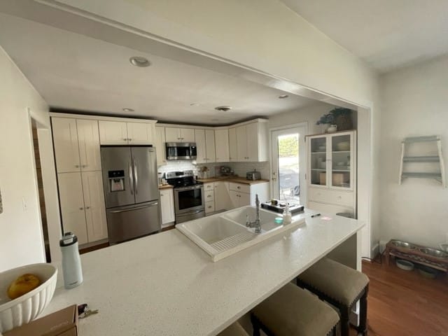soft gray cabinets kitchen remodel, wood and copper accents, open concept