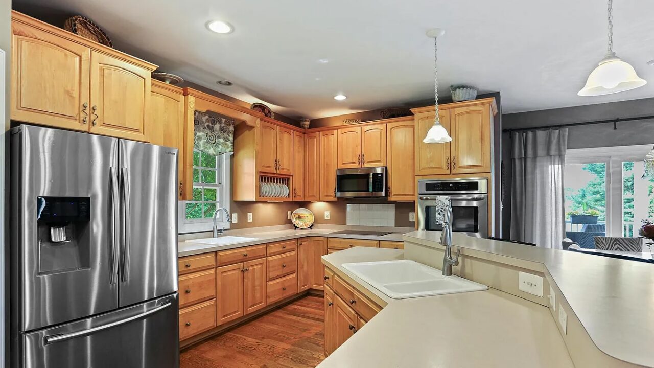 kitchen remodel with painted island