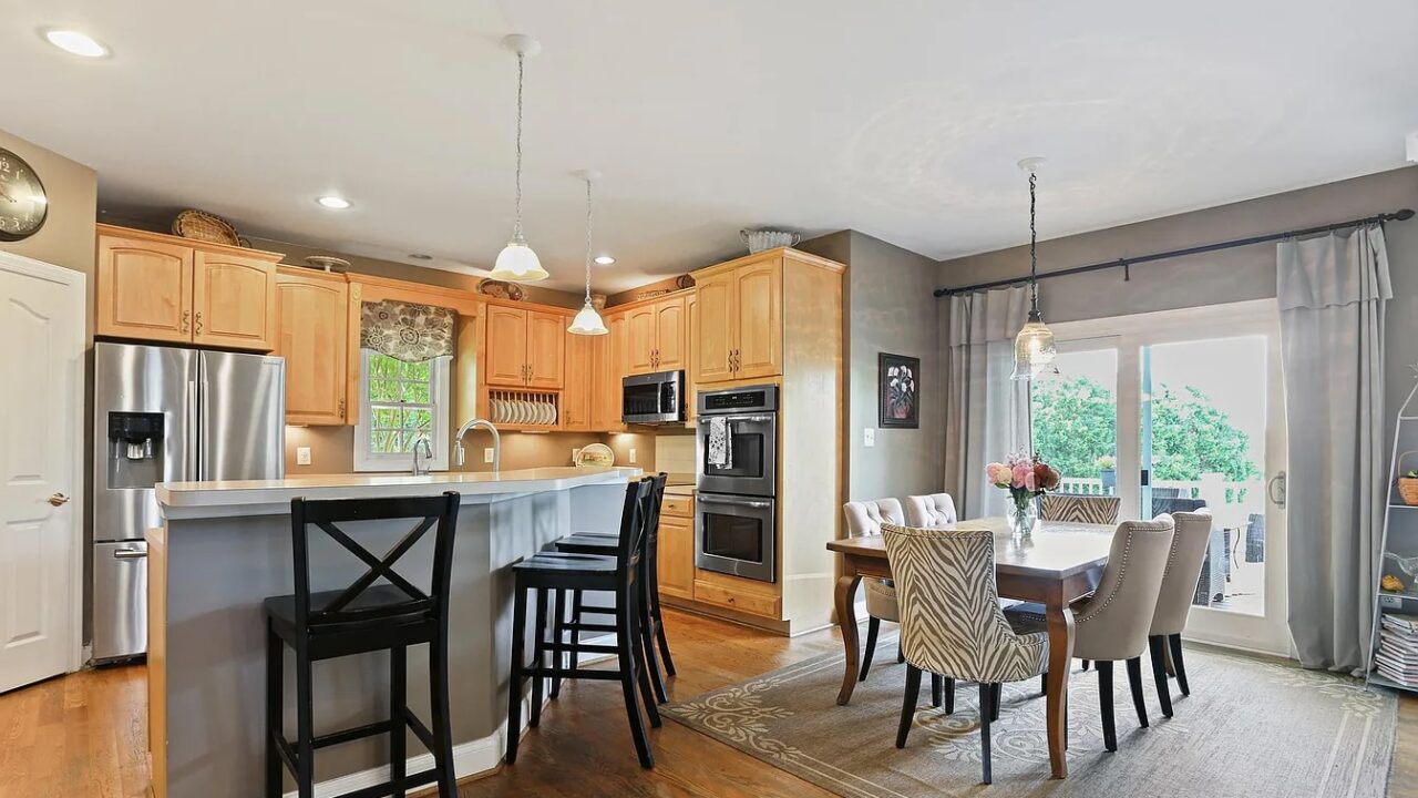kitchen remodel with painted island