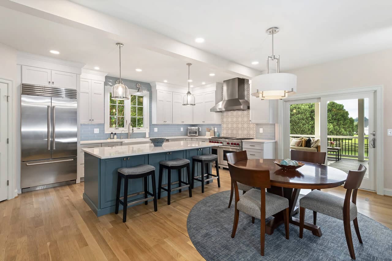 kitchen remodel with painted island